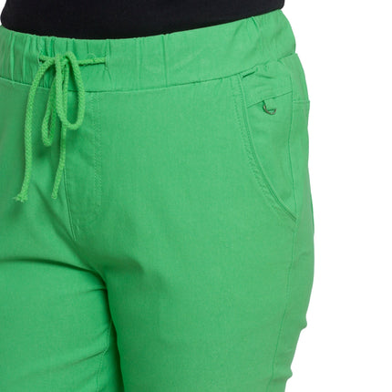 Дамски зелени панталони в макси размери - с еластична талия - за всеки сезон - произведено в ЕС - Maxi Market