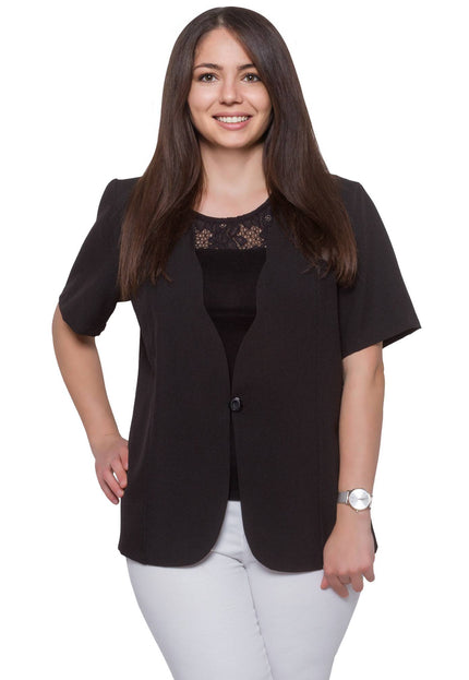 Дамско сако в макси размери - еластично и удобно - официално облекло - пролет/лято - Maxi Market