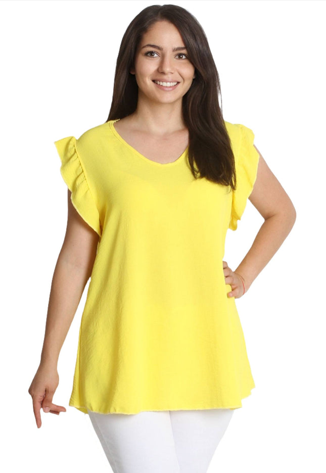 Лятна свободна блуза с дантела - V - образно деколте - 2XL 3XL - Пролет - Лято - Maxi Market